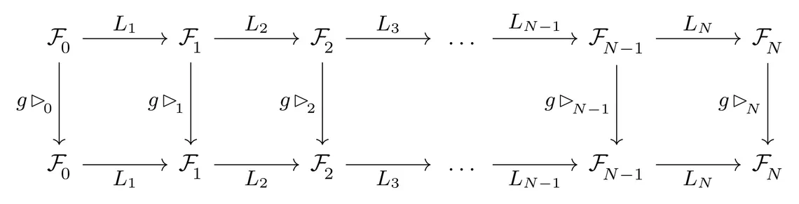 Diagram of a layerwise equivariant feedforward neural network.