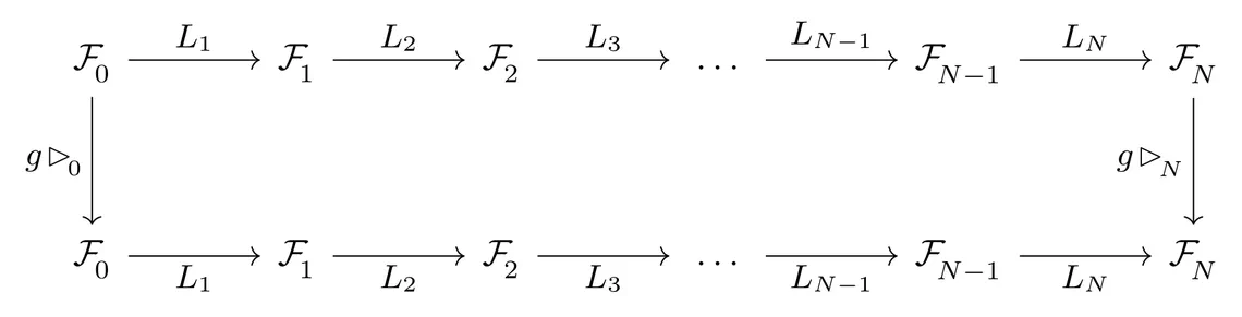 Diagram of an equivariant feedforward neural network.